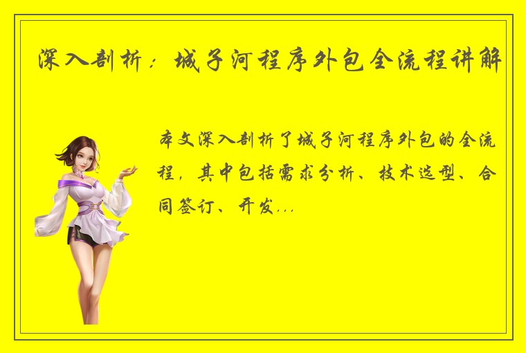 深入剖析：城子河程序外包全流程讲解