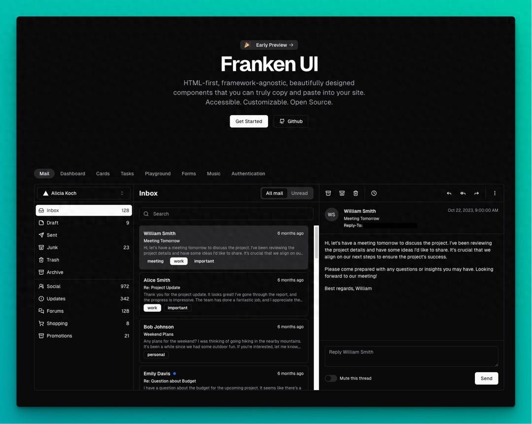 Franken UI：革新前端开发的UI组件库